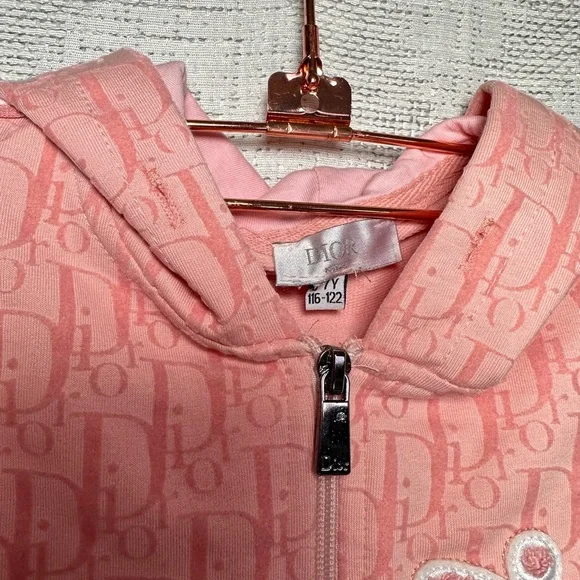 Dior Kids pink monogram logo zip up jacket size 6-7Y - Picture 7 of 10